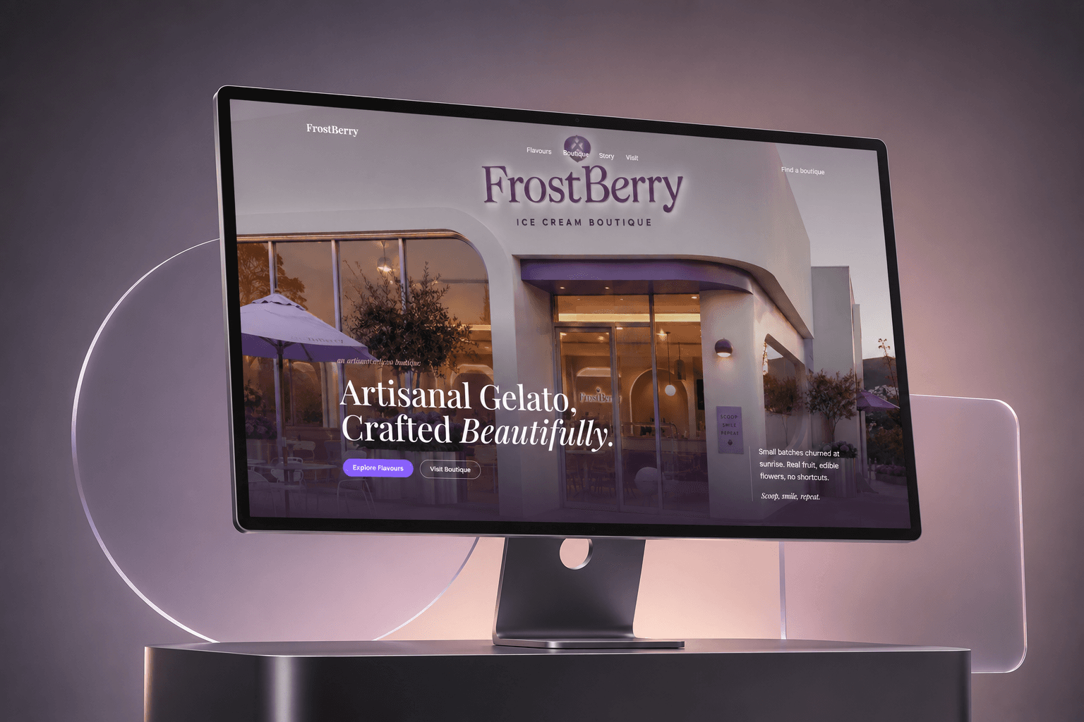 FrostBerry — Artisanal gelato, crafted beautifully.